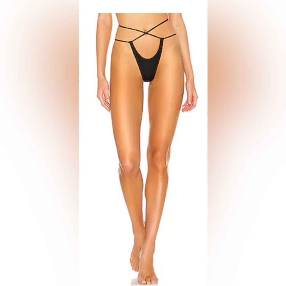 Monica Hansen Black Bikini Set Med Top Small Bottom - Picture 3 of 3